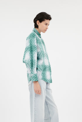Makro Check Bluse, Lake Green from ODEEH 