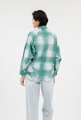 Makro Check Bluse, Lake Green from ODEEH 