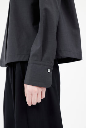 Light Weight Wool Bluse, Jet Black from ODEEH 
