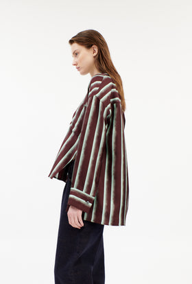 PAINTED STRIPES / TWILL Bluse, Cordovan from ODEEH 