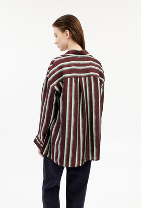 PAINTED STRIPES / TWILL Bluse, Cordovan from ODEEH 