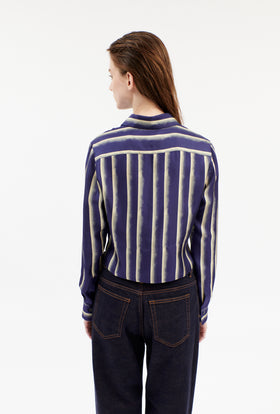 PAINTED STRIPES / TWILL Bluse, Ink from ODEEH 