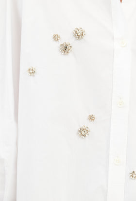 CRUSHED POPELINE BLUSE, White from ODEEH 
