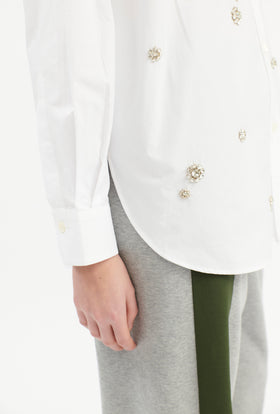 CRUSHED POPELINE BLUSE, White from ODEEH 