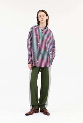 TENNIS STRIPE BLUSE, Bordeaux from ODEEH 