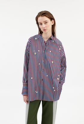 TENNIS STRIPE BLUSE, Bordeaux from ODEEH 