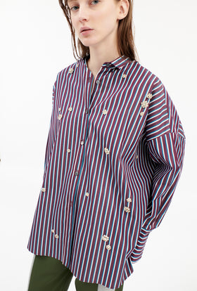 TENNIS STRIPE BLUSE, Bordeaux from ODEEH 