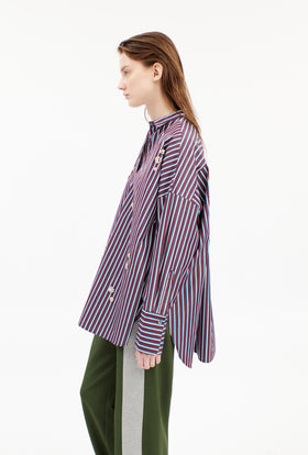 TENNIS STRIPE BLUSE, Bordeaux from ODEEH 
