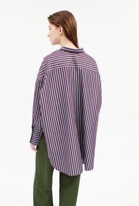 TENNIS STRIPE BLUSE, Bordeaux from ODEEH 