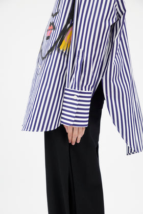 Washed Oxford Bluse, Navy White from ODEEH 