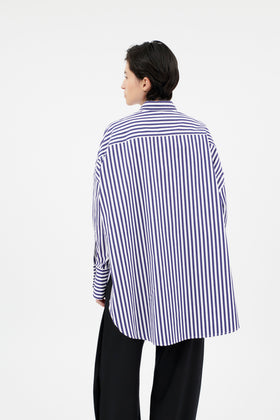 Washed Oxford Bluse, Navy White from ODEEH 