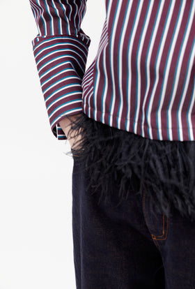 TENNIS STRIPE BLUSE, Bordeaux from ODEEH 