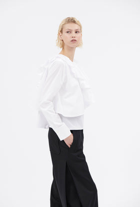 Light Poplin Bluse, White from ODEEH 