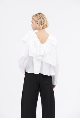 Light Poplin Bluse, White from ODEEH 
