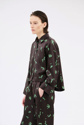 Cat & Mouse Twill Bluse, Cacao from ODEEH 