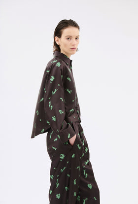 Cat & Mouse Twill Bluse, Cacao from ODEEH 