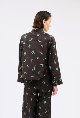 Cat & Mouse Twill Bluse, Cacao from ODEEH 