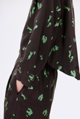 Cat & Mouse Twill Bluse, Cacao from ODEEH 