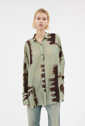 Aquarell Chillies Bluse, Sage from ODEEH 