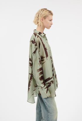 Aquarell Chillies Bluse, Sage from ODEEH 