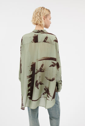 Aquarell Chillies Bluse, Sage from ODEEH 