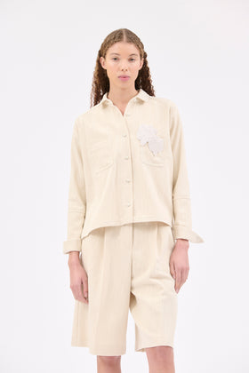 Natural Serge Bleached Shirt, Almond from ODEEH 
