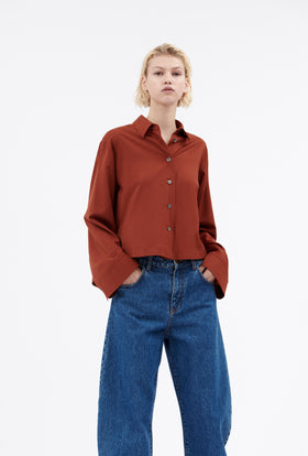 Light Oxford Wool Bluse, Spice from ODEEH 