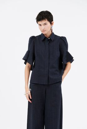 Organdi Stripe Shirt, Ink from ODEEH 