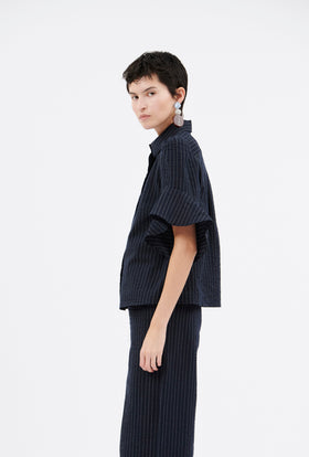 Organdi Stripe Shirt, Ink from ODEEH 