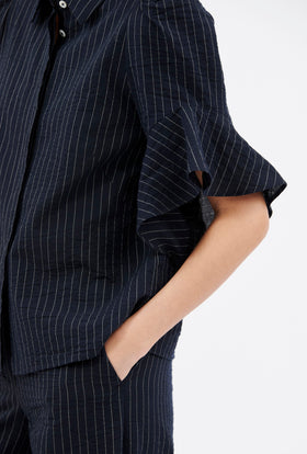 Organdi Stripe Shirt, Ink from ODEEH 