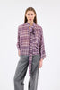 CHECKS ON CREPE Bluse, Dark Purple from ODEEH 