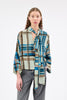 PAINTED MADRAS Twill Bluse, Cobalt from ODEEH 