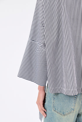 ROMAN STRIPE Bluse, Black White from ODEEH 