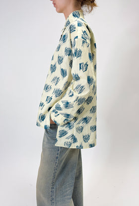Scrabbled Hearts Bluse, Mountain Blue from ODEEH 