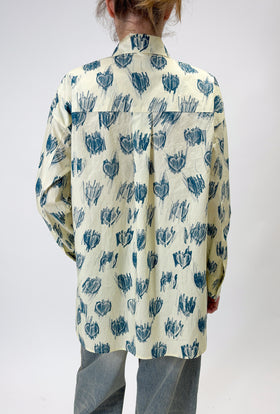Scrabbled Hearts Bluse, Mountain Blue from ODEEH 