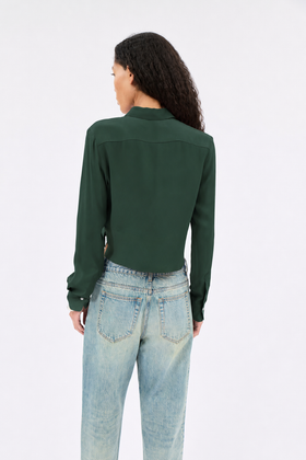 SILK ACETATE Bluse, Night Forest from ODEEH 