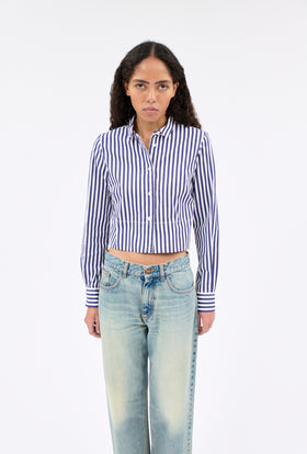 ROMAN STRIPE Bluse, Ink from ODEEH 
