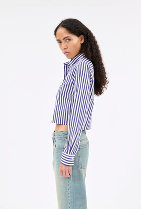 ROMAN STRIPE Bluse, Ink from ODEEH 