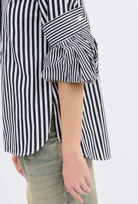 ROMAN STRIPE Bluse, Black White from ODEEH 