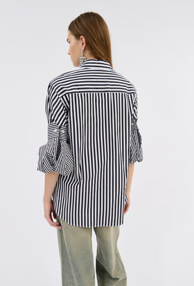 ROMAN STRIPE Bluse, Black White from ODEEH 