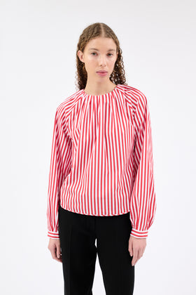 ROMAN STRIPE Bluse, True Red from ODEEH 