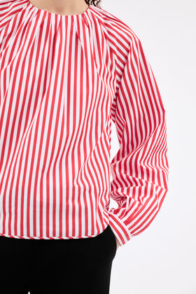 ROMAN STRIPE Bluse, True Red from ODEEH 