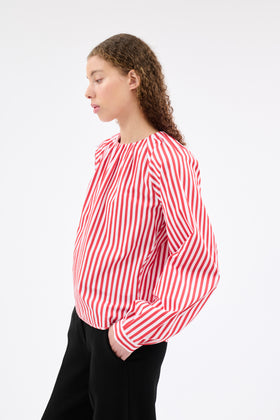 ROMAN STRIPE Bluse, True Red from ODEEH 