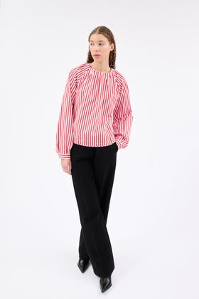 ROMAN STRIPE Bluse, True Red from ODEEH 