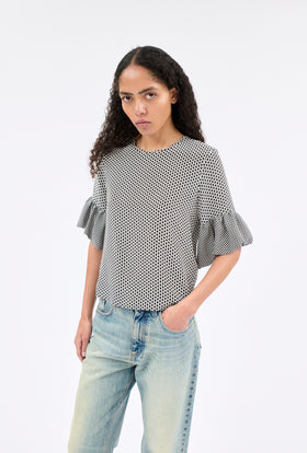 MINIMAL Bluse, Black White from ODEEH 