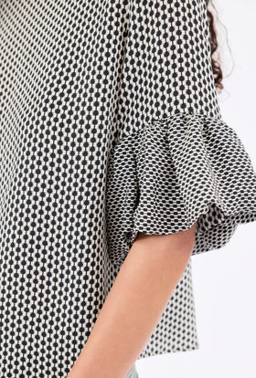 MINIMAL Bluse, Black White from ODEEH 