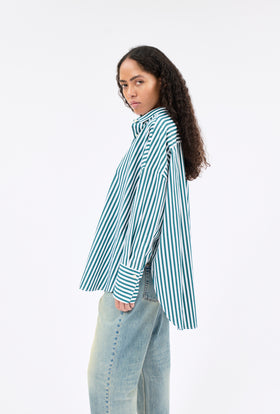 ROMAN STRIPE Bluse, Juniper from ODEEH 