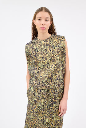 PAISLEY WAVES Top, Greengold from ODEEH 