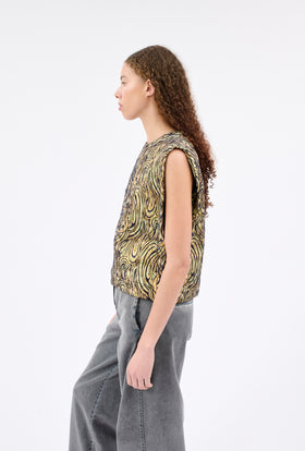 PAISLEY WAVES Top, Greengold from ODEEH 