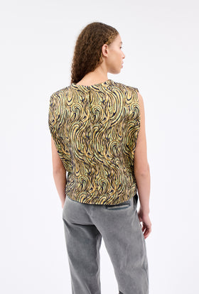 PAISLEY WAVES Top, Greengold from ODEEH 